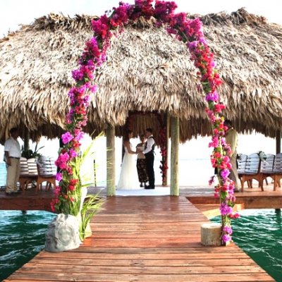 Wedding Ceremony on Pier at Chabil Mar